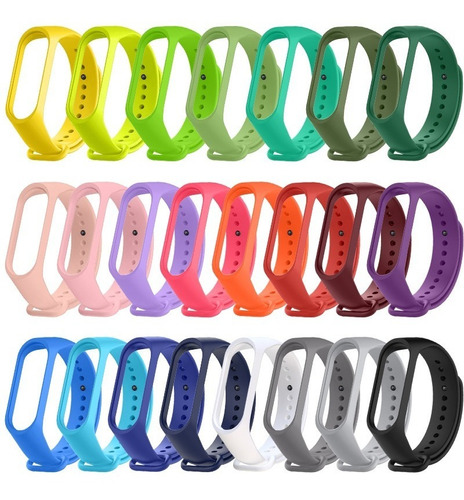 12 Correas Para Xiaomi Mi Band 5 Silicon Premium + 2 Micas