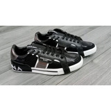 Tenis Clasico Casual Negro Plata Dg Unisex