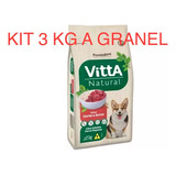 Kit 3 Kg A Granel Vitta Natural Adulto Raça Pequena Carne