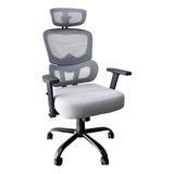 Silla Directiva De Malla Ergonomica Ajustable Soporte Lumbar Color Gris Material Del Tapizado Negro