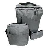 Set Mochila Backpack Para Laptop Tres Piezas