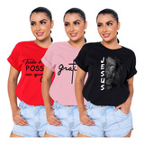 Kit 3 T Shirt Feminina Evangélica Roupas Atacado Revenda