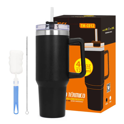 Termo Para Café Agua Grande De Acero Inóxidable Capacidad 1.2 L Trixter Color Negro. Termo Con Aislamiento De Doble Pared Antiderrames Con Tapa Asa Y Popote. | MercadoLibre