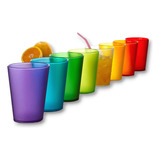 Vaso Plástico Acrílico Transparente Colores Irrompible
