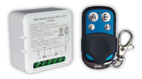 Mini Switch Wifi + Rf Interruptor Smart + Control Remoto 4 C