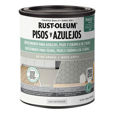 Pisos Y Azulejos Base Beige Arena 946ml Rust Oleum Paso 1 Revestimiento