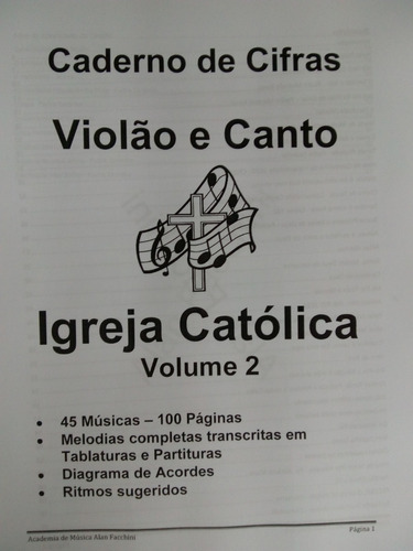 Caderno Cifras E Melodias Católicas Violão Vol2 - 45 Músicas