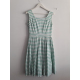 Vestido Vintage Rayado 100% Algodon Talle M 