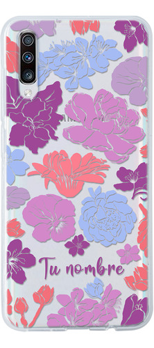 Funda Para Galaxy Para Mujer Flores Colores Con Tu Nombre