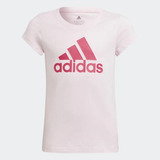 Polera adidas Niña Essentials Manga Corta Rosa