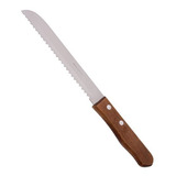 Cuchillo Profesional Para Pan, Acero Inoxidable, Mango De Madera, 20 Cm