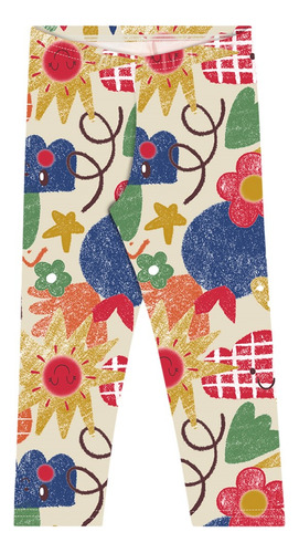 Legging Molecotton Infantil Estampada Creme Elian