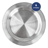 Plato Playo Aluminio Real 22 Cm Color Plateado