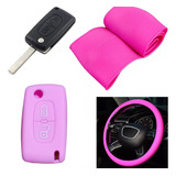 Cubre Volante + Funda Llave Silicona Citroen Berlingo Rosa