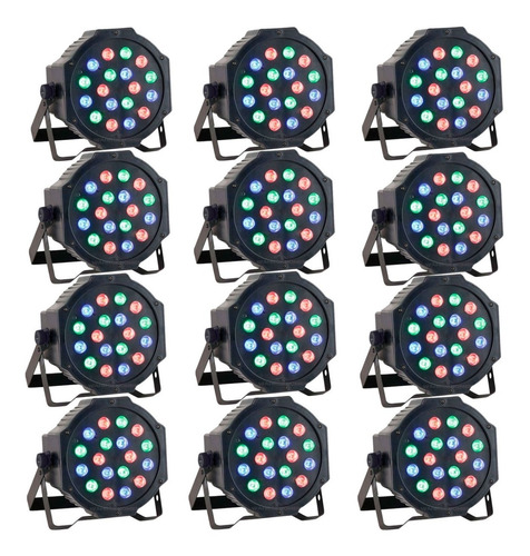 Cañon De Leds Rgb Dmx Automatico Audioritmico 18 Led 1w 12pz