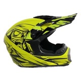 Casco Motocross Bmx Bmt Certifiado Dot Amarillo Con Negro