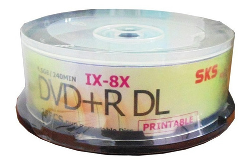 Pack X25 Dvd Doble Capa Sks 8.5gb Imprimibles Graba Juegos