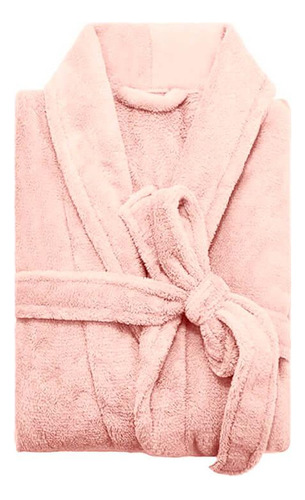 Roupão De Banho Feminino P Microfibra Camesa Rosa Blush