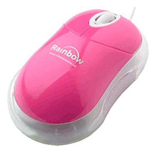 Mouse Rainbow Alambrico Optico Rosa R8680p