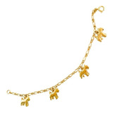 Pulsera De Oro 18k Laminado Para Mujer Esclava Dijes Perrito