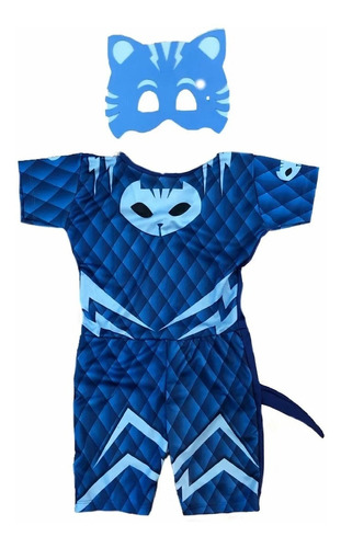 Fantasia Infantil Menino Gato Pj Masks Heróis Pijama Máscara