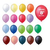 Bexiga Balão Liso Nº8 Pol C/ 50 Unidades - Várias Cores