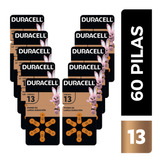 Pack 60 Pilas Duracell Auditivas Zinc-air #13 