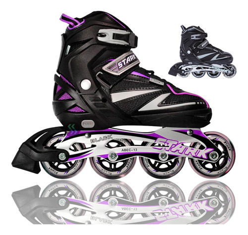 Rollers Profesionales Stark Black Abec Extensibles Aluminio
