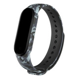 Pulseira Camuflada Silicone P/mi Band 5 6 7 Envio Imediato