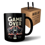 Taza De Cerámica Negra - Cuphead - Game Over