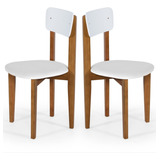 Kit 2 Cadeiras Para Cozinha Elisa Com Assento Tecido Suede Cor Da Estrutura Da Cadeira Imbuia Cor Do Assento Branco
