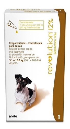 Revolution 12% Antiparasitario Para Perros De 5.1 A 10 Kg