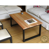 Mesa Ratona Industrial Hierro Madera Barato Madera Maciza