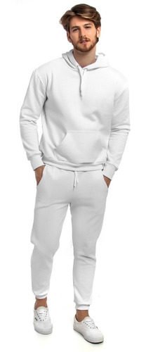 Conjunto Moletom De Frio Masculino Liso,capuz (calça+blusa)