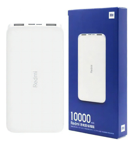 Carregador De Bateria Portátil Xiaomi Redmi 10000mah Usb-a Portátil De Carga Rápida Branco