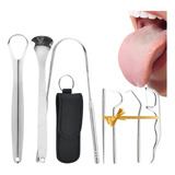 Kit Limpieza Bucal Raspador De Lengua Oral Estuche Lingual F