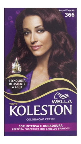 Kit Tinte Wella  Koleston Coloración En Crema Tono 366 Castaño Violeta Oscuro Para Cabello