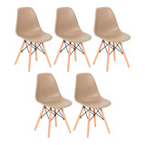 Kit 5 Cadeiras De Jantar Eames Eiffel Design Moderno Sala 