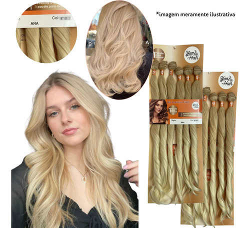 Cabelo Ondulado Yh Bio Orgânico 300gr 70cm Loiro