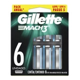 Carga Gillette Mach3 Regular Com 6 Cartuchos