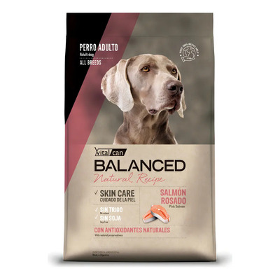 Vitalcan Balanced Natural Recipe perro adulto salmón rosado 15 kg 1 unidad | Mismo precio en cuotas