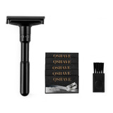 Barbeador Safety Razor Qshave Ajustável Preto + Brinde