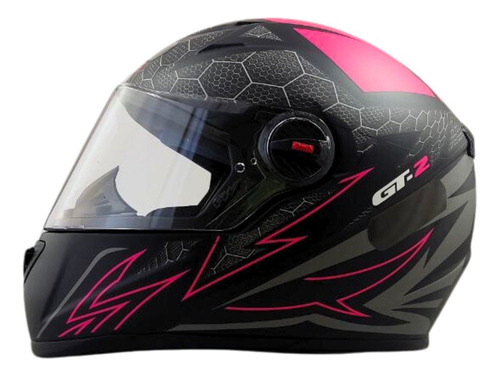 Capacete Gt 2 Vermelho Fosco Viseira Cristal Com Narigueira