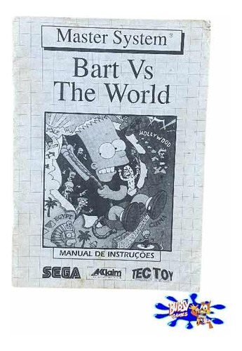 Bart Vs The World Manual De Instrução Master System Tectoy