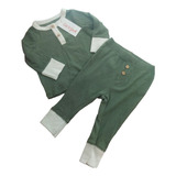 Pijama Para Bebé Verde 2 Pz 3-6 Meses Unisex Ropa Pantalón 