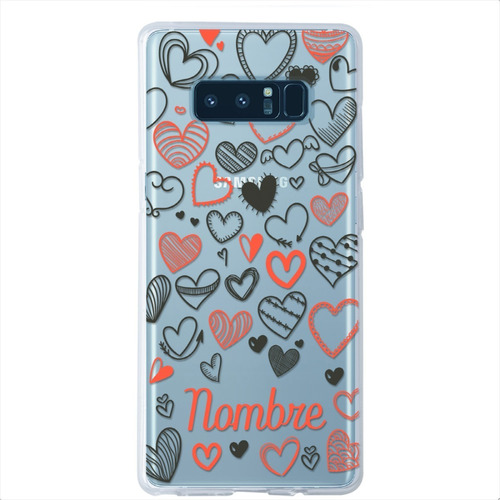 Funda Galaxy Antigolpes Corazones Personalizada Tu Nombre