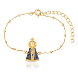 Pulseira Feminina Nossa Senhora Aparecida Banhada À Ouro 18k