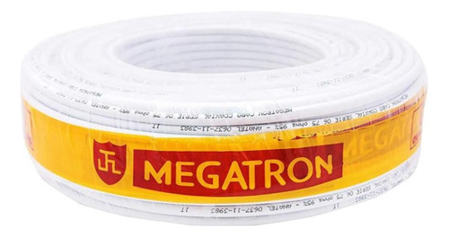 Cabo Coaxial Rf 4mm+2x26awg Branco 100 Metros Megatron