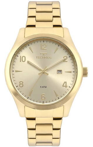 Relógio Masculino Technos Steel Dourado Original Com Nfe