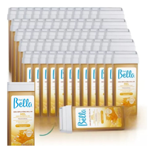 Kit 60 Refil Rooll-on Mel 100g Cera Depilatória Depil Bella